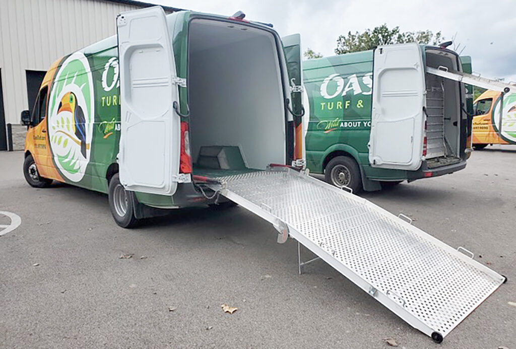 Landscape companies like Cargo Van Ramps for easy load and unload workflow